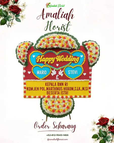 Papan Bunga Pernikahan Way Redak